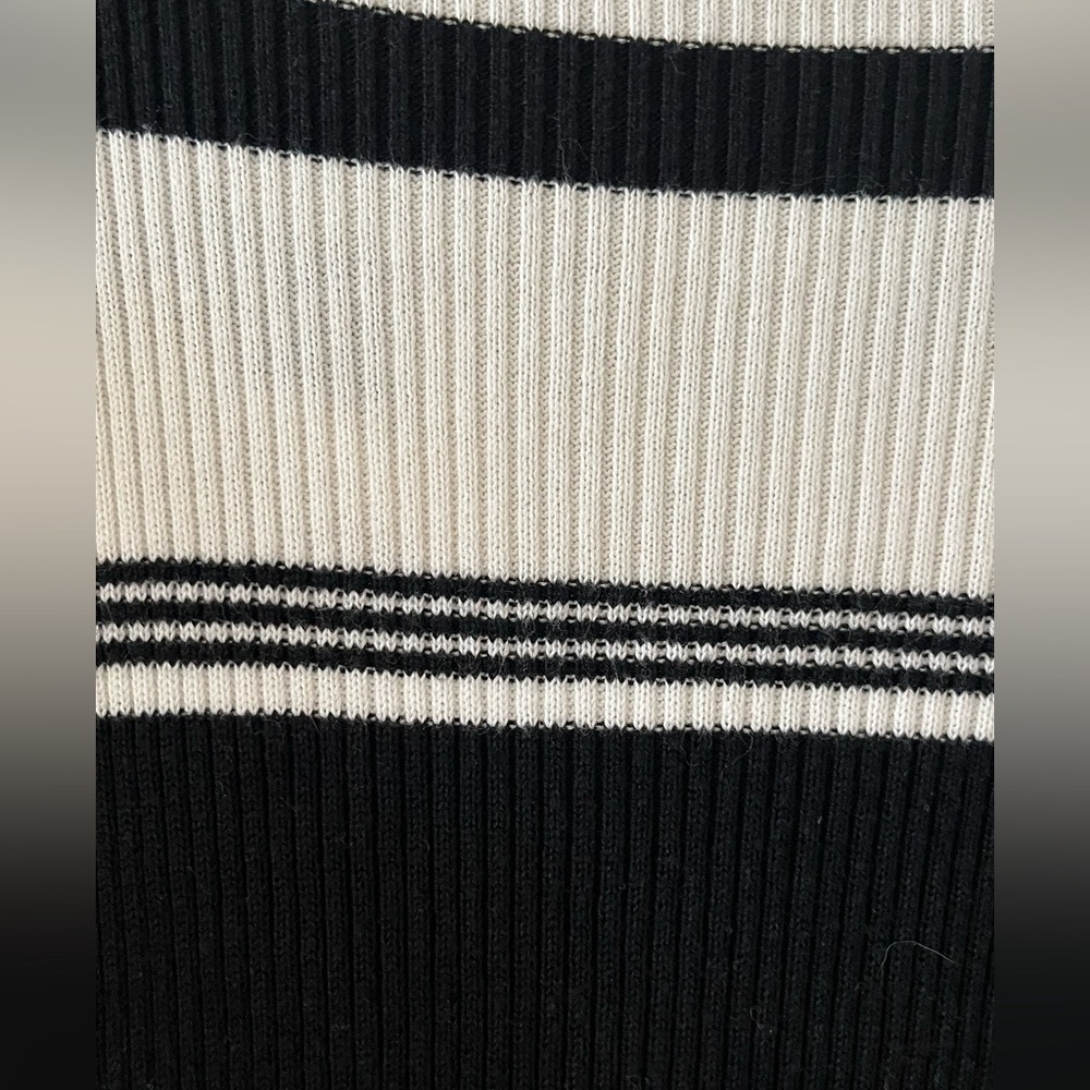 Worthington essentials Black & White Ribbed Sweater Women’s Size Large - Picture 2 of 14